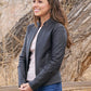 Katie Thurston The Bachelorette Black Leather Jacket – front view