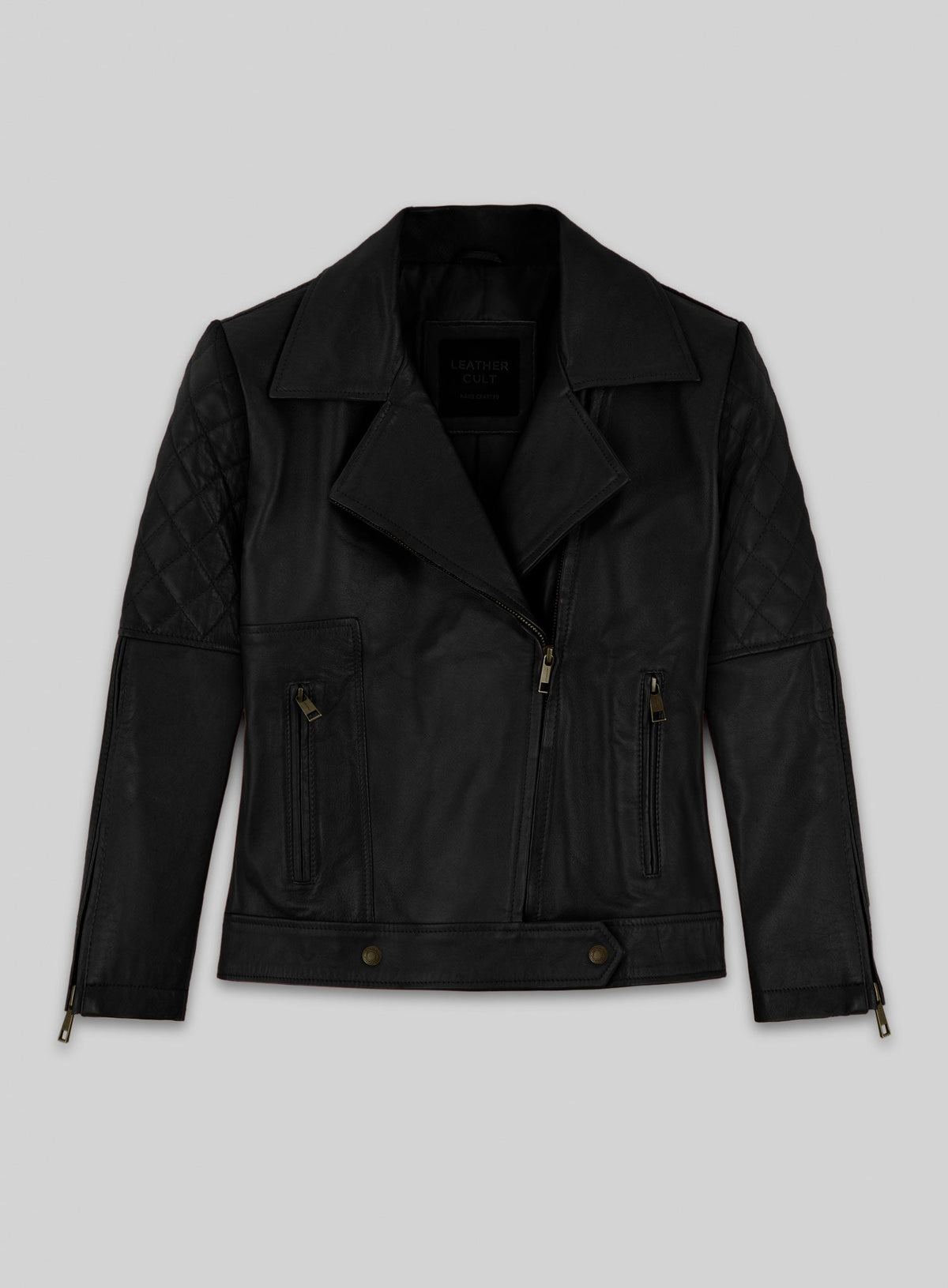 Katy Perry Black Leather Jacket – front view