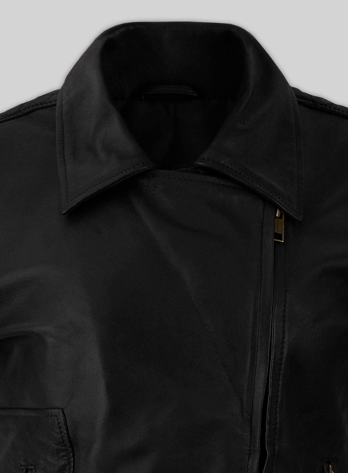 Katy Perry Black Leather Jacket – close-up and worn views