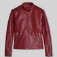 Kaya Scodelario Resident Evil Black Leather Jacket – front view