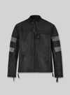 Keanu Reeves John Wick 2 Black Biker Leather Jacket – front view