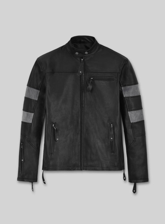Keanu Reeves John Wick 2 Black Biker Leather Jacket – front view