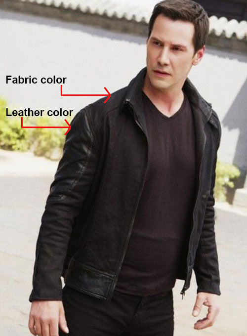 Keanu Reeves Man Of Tai Chi Black Leather Jacket – close-up and worn views
