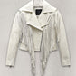 Kiernan Shipka Totally Killer White Leather Jacket – front view