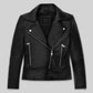 Kendall Jenner Black Leather Jacket – front view