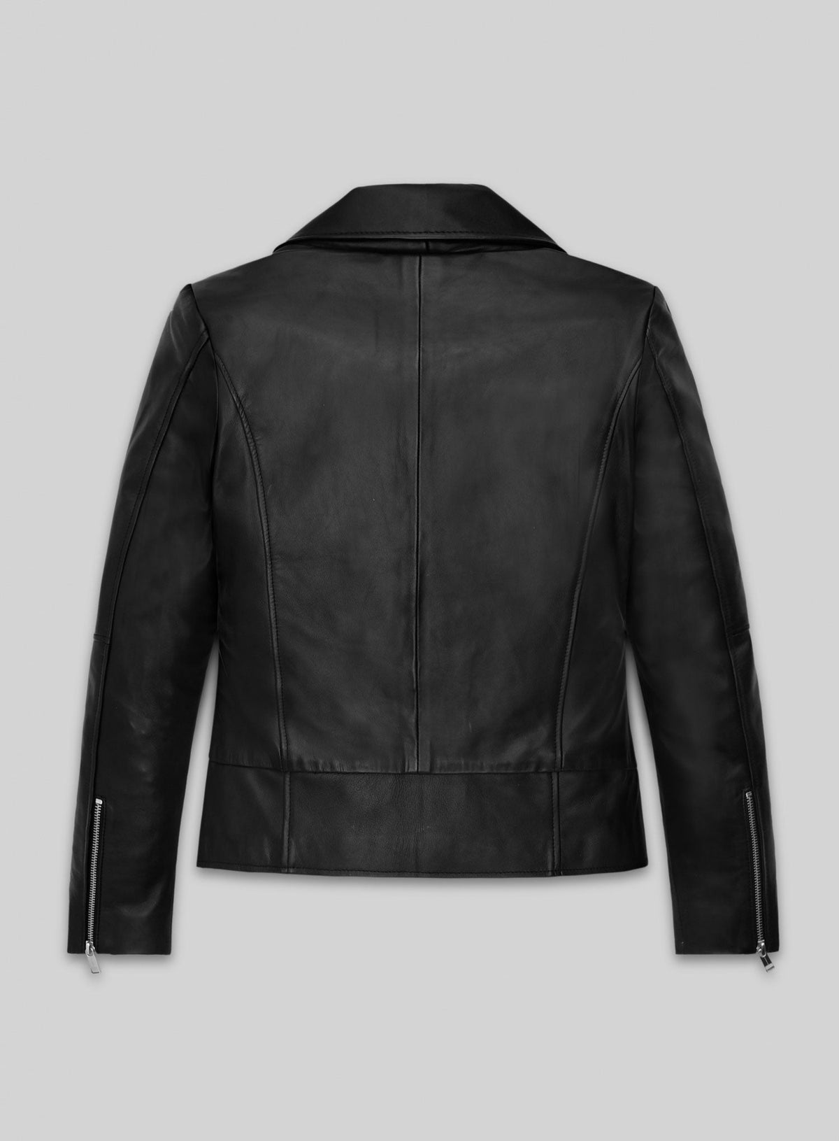 Kendall Jenner Black Leather Jacket – back view