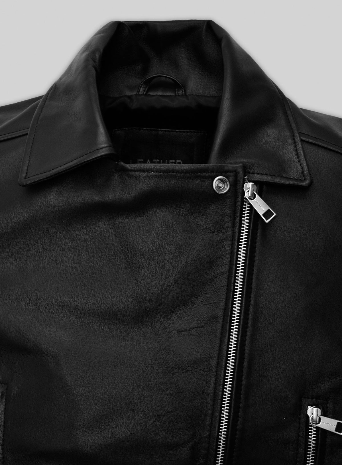 Kendall Jenner Black Leather Jacket – close-up and worn views