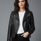 Kendall Jenner Black Leather Jacket – close-up and worn views