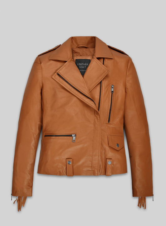 Kendall Jenner Paris Black Leather Jacket – front view
