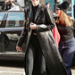 Kendall Jenner Black Leather Long Coat – alternate view