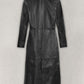 Kendall Jenner Black Leather Long Coat – full product view
