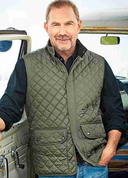 John Dutton Yellowstone Green Quilted Vest