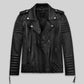 Kevin Durant Black Leather Jacket – front view
