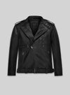 Kevin Hart SNL Black Asymmetrical Leather Jacket – front view