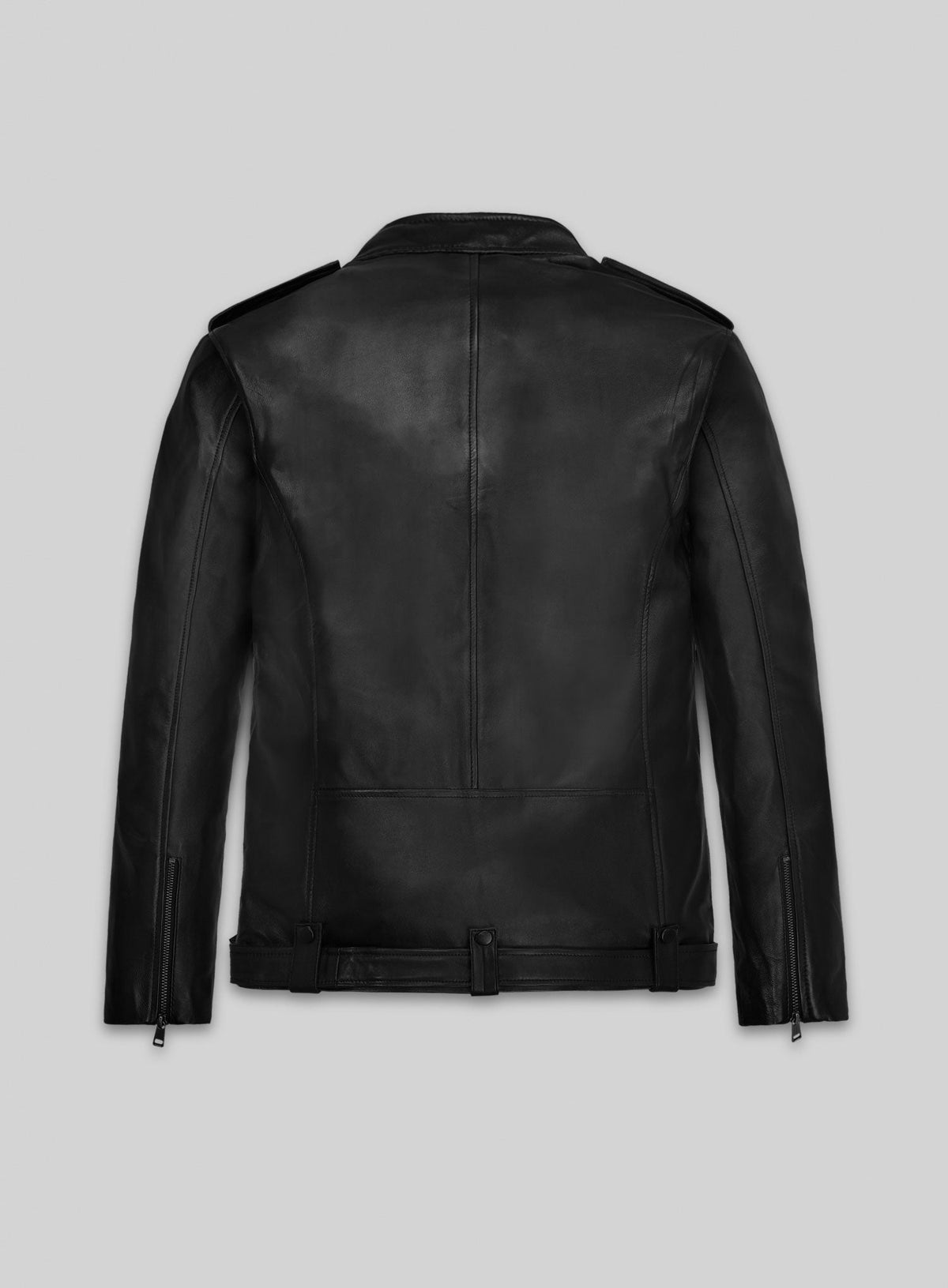 Kevin Hart SNL Black Asymmetrical Leather Jacket – back view