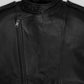 Kevin Hart SNL Black Asymmetrical Leather Jacket – close-up detail of hardware and pockets