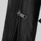 Kevin Hart SNL Black Asymmetrical Leather Jacket – close-up detail of leather and stitching