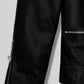 Kevin Hart Black Biker Leather Jacket – close-up detail of leather and stitching