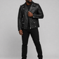 Kevin Hart Black Biker Leather Jacket – worn look