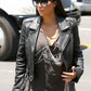 Kim Kardashian Black Leather Jacket – front view