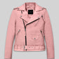 Kim Kardashian Black Biker Leather Jacket – front view