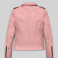 Kim Kardashian Black Biker Leather Jacket – back view
