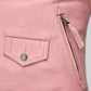 Kim Kardashian Black Biker Leather Jacket – close-up and worn views