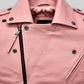 Kim Kardashian Black Biker Leather Jacket – close-up and worn views