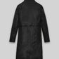 Kim Kardashian Black Leather Long Coat – back view