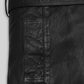 Kim Kardashian Black Leather Long Coat – close-up and worn views