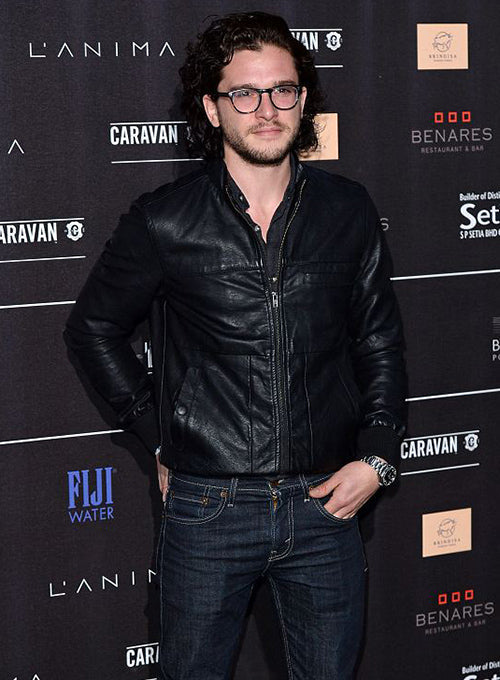 Kit Harington Battersea Annual Party Black Leather Jacket – leather colour swatch