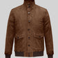 Kit Harington Eternals Brown Leather Jacket – front view