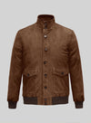 Kit Harington Eternals Brown Leather Jacket – front view