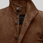 Kit Harington Eternals Brown Leather Jacket – close-up detail of leather and stitching