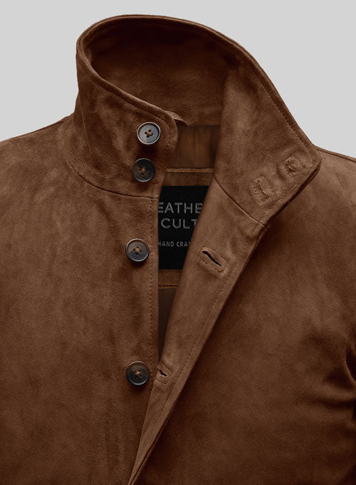 Kit Harington Eternals Brown Leather Jacket – close-up detail of leather and stitching
