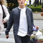 KJ Apa Blue Leather Jacket – KJ Apa celebrity photo