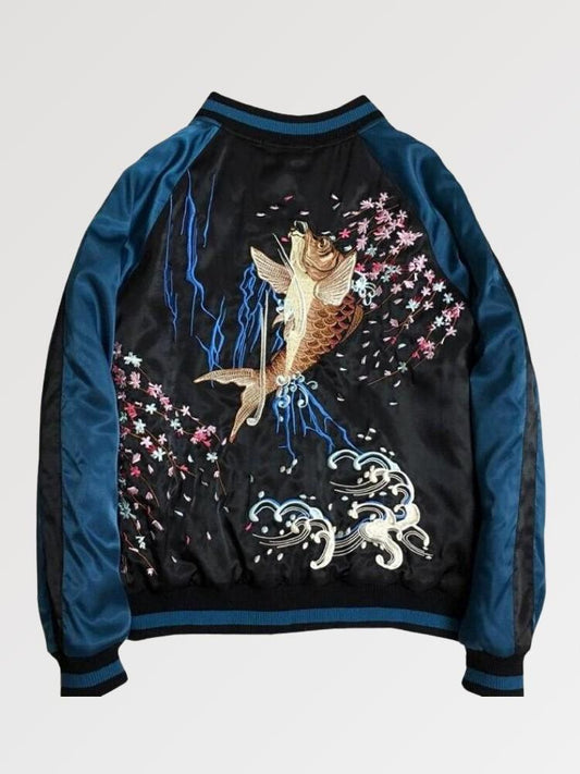 Koi Carp Sukajan Jacket 'Bakuzen' - Sublimation Jacket ( Recreated Edition )