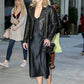 Kristen Bell Black Leather Jacket – close-up and worn views