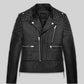 Kristen Stewart Black Leather Jacket – front view