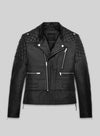 Kristen Stewart Black Leather Jacket – front view