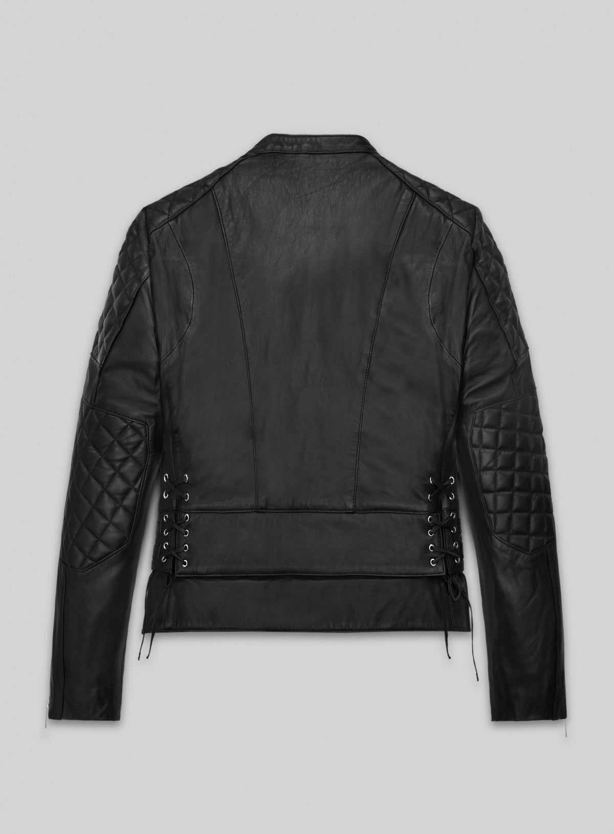 Kristen Stewart Black Leather Jacket – back view