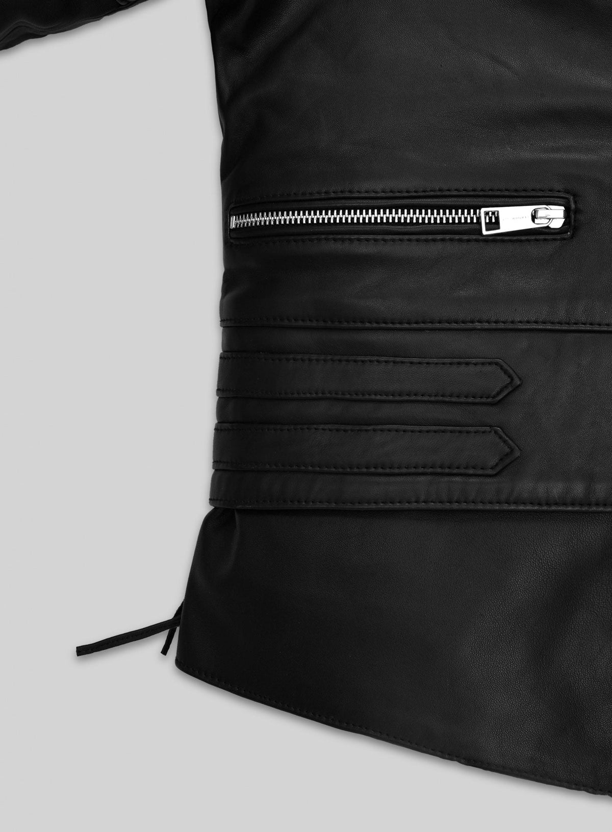 Kristen Stewart Black Leather Jacket – close-up and worn views