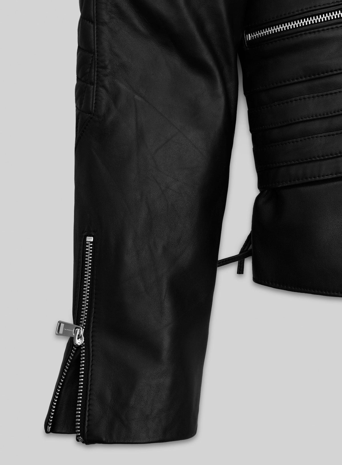 Kristen Stewart Black Leather Jacket – close-up and worn views