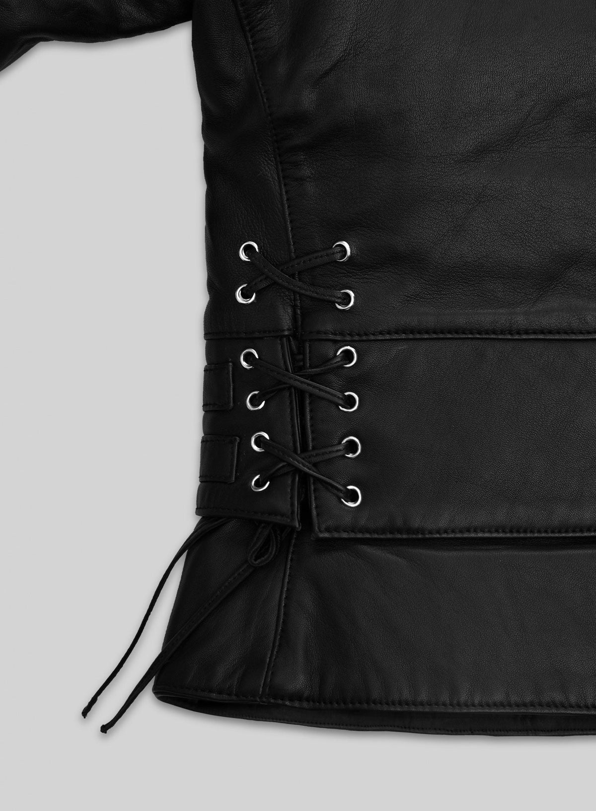 Kristen Stewart Black Leather Jacket – close-up and worn views