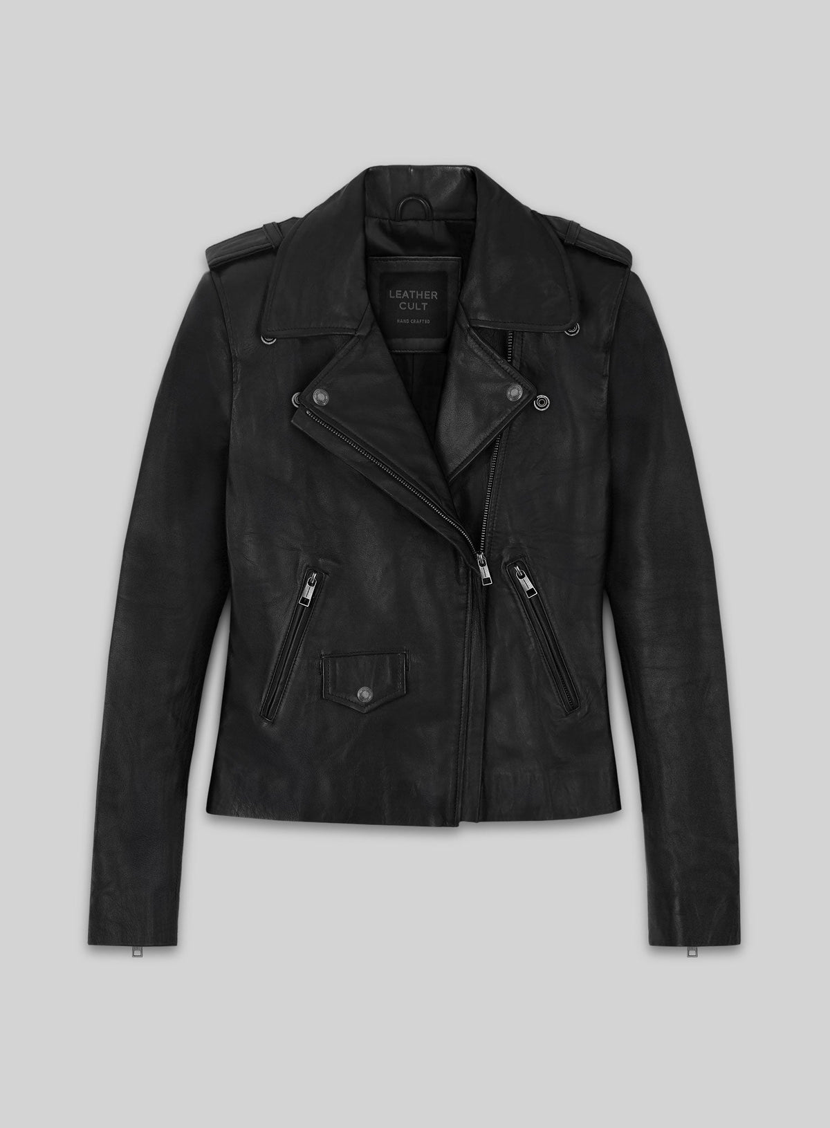 Krysten Ritter Jessica Jones Black Leather Jacket – front view