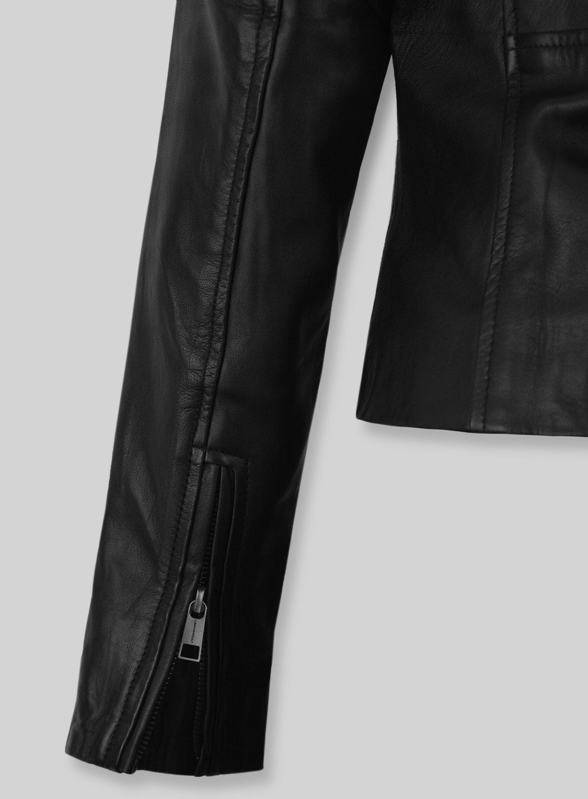 Krysten Ritter Jessica Jones Black Leather Jacket – close-up and worn views