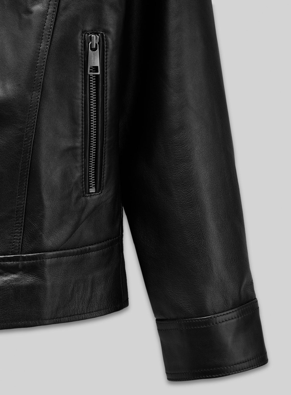 Lara Croft Tomb Raider Black Leather Jacket – close-up and worn views