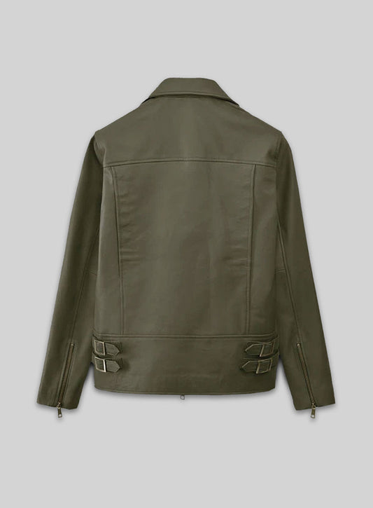 Larenz Tate Girls Trip Green Leather Jacket – back view