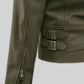 Larenz Tate Girls Trip Green Leather Jacket – close-up and worn views