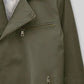 Larenz Tate Girls Trip Green Leather Jacket – close-up detail of front closure, pocket and leather stitching